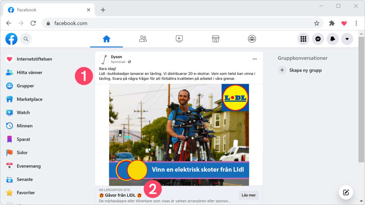En fejkannons på sociala medier.